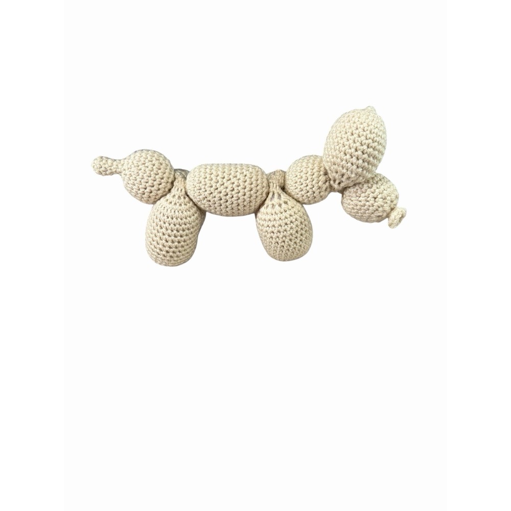 New Handmade Crochet Plushie Toy BALLOON DOG interactive cream